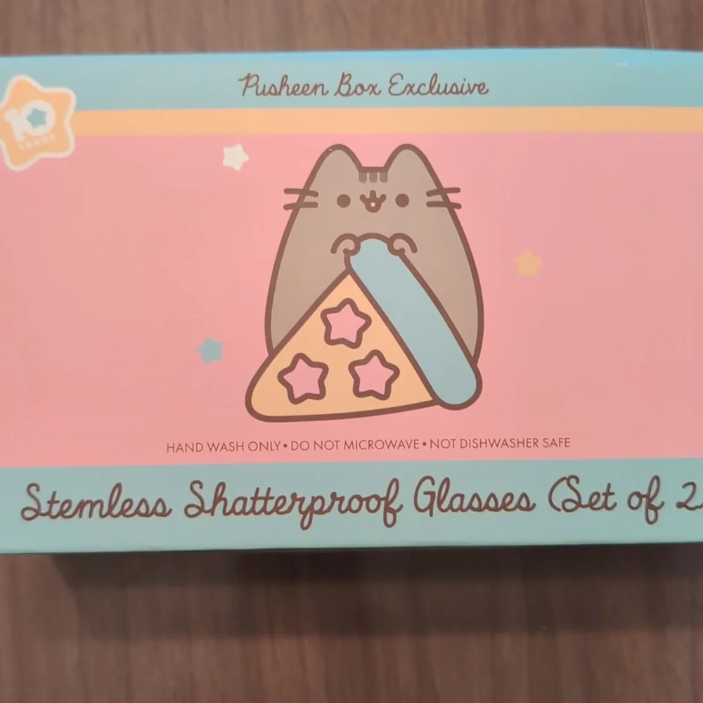 NIB Pusheen Box Exclusive Winter 2020 Stemless Shatterproof Wine Glasses - Picture 4 of 5